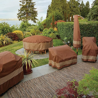 DUCKCOVERS Ultimate Water-Resistant 92 Inch Square Patio Table & Chair Set Cover, Outdoor Table Cover