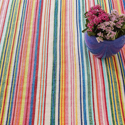 Dash and Albert Bright Stripe Indoor/Outdoor Area Rug - Runner - 2.5' x 8' Multi - Striped Handwoven Washable Accent Rug - Durable, Lightweight, Fade Resistant, High Traffic Areas Sunroom, Kitchen