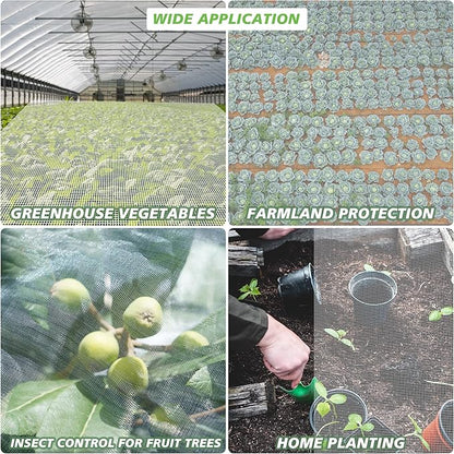 Garden Netting Mosquito Insect Birds Animals Barrier Protection Net Ultra Fine Garden Mesh Netting Plant Covers for Vegetable Plants Fruits Flowers Trees Greenhouse Row Cover(10×50 Ft)