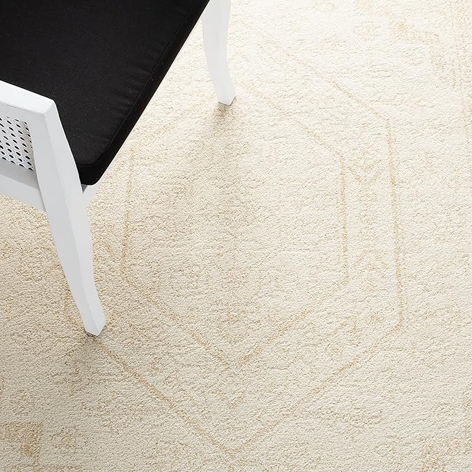 SAFAVIEH Adirondack Collection Area Rug - 9' x 12', Ivory & Beige, Oriental Medallion Design, Non-Shedding & Easy Care, Ideal for High Traffic Areas in Living Room, Bedroom (ADR108E)
