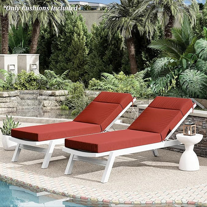 Chaise Lounge Cushion for Outdoor Furniture, Waterproof Fade and Tear Resistant Lounge Deck Chair Cushions for Patio Lawn Pool Resort Hotel