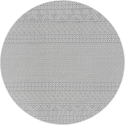 SAFAVIEH Courtyard Collection 6'7" Round Brown/Grey CY6235 Moroccan Indoor/ Outdoor Waterproof Easy Cleaning Patio Backyard Mudroom Area Rug