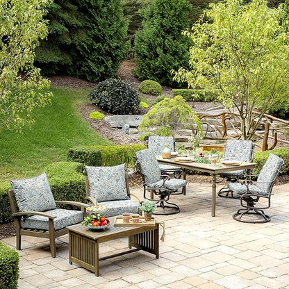 Arden 2-Pack Outdoor Patio Dining Chair Cushion, 20x44, Rain-Proof Seat Pad, Fade-Resistant Outdoor Cushion Pistachio Botanical