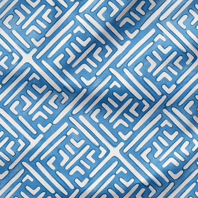 Arden 4-Pack Outdoor Patio Dining Chair Cushion, 20x44, Rain-Proof Seat Pad, Fade-Resistant Outdoor Cushion Amalfi Blue Tile