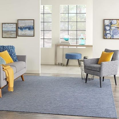Nourison Positano Indoor-Outdoor Navy Blue 4' x 6' Area Rug, Easy Cleaning, Non Shedding, Bed Room, Living Room, Dining Room, Backyard, Deck, Patio (4x6)