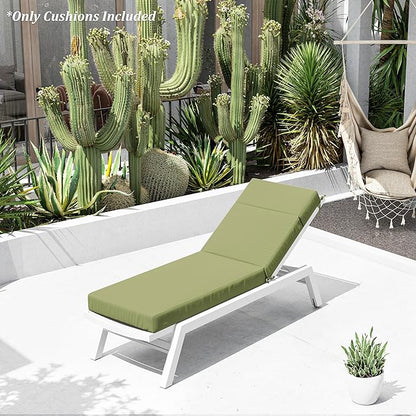 Chaise Lounge Cushion for Outdoor Furniture, Waterproof Fade and Tear Resistant Lounge Deck Chair Cushions for Patio Lawn Pool Resort Hotel