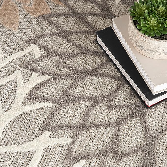 Nourison Home Home Aloha 5' x Square Natural Tropical Rug