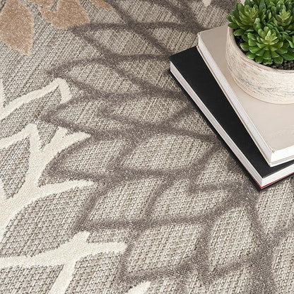 Nourison Home Home Aloha 5' x Square Natural Tropical Rug