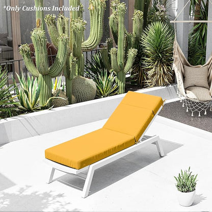 Chaise Lounge Cushion for Outdoor Furniture, Waterproof Fade and Tear Resistant Lounge Deck Chair Cushions for Patio Lawn Pool Resort Hotel