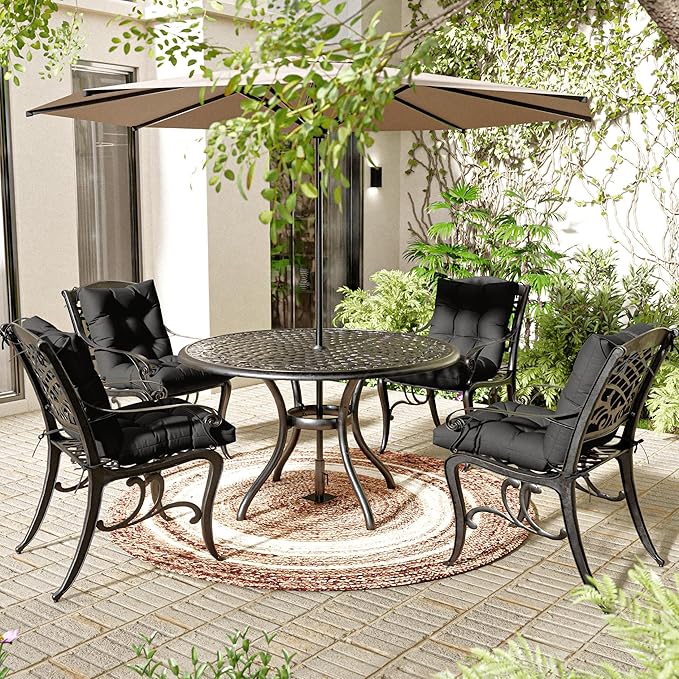Patio Seat&Back Chair Cushions for Outdoor Furniture，Comfortable Cushions for Rocking/Dining/Lawn Chair-Set of 2