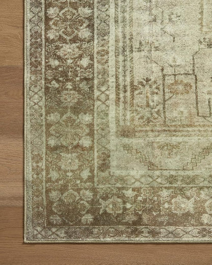 Loloi Magnolia Home by Joanna Gaines Banks Collection BAN-06 Natural/Granite 2'-6" x 7'-6", .13" Pile Height, Machine Washable, Runner Rug