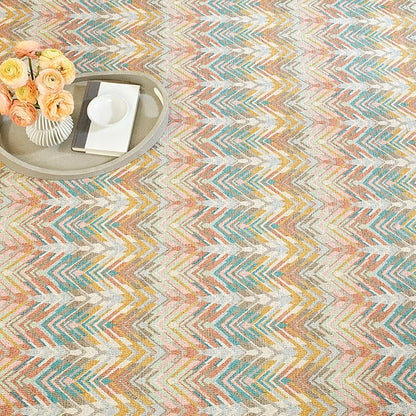 Dash & Albert Seneca Blue Machine Washable Rug, 7.5 X 9.5 Feet, Multicolored Graphic Pattern