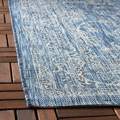 SAFAVIEH Courtyard Collection 2'3" x 20' Navy/Ivory CY8680 Indoor/ Outside Waterproof Easy cleansingPatio Backyard Mudroom Runner Mat