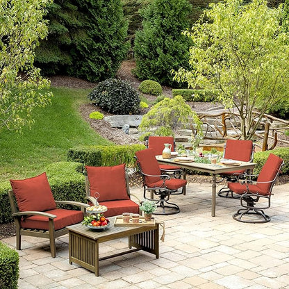Arden Olefin Outdoor Deep Seat Cushion Set (2-Pack), 24 in x 24 in, Weather-Proof, Rain-Proof, Fade Resistant Patio Cushion for Chair, Sofa, and Couch Sedona Woven Texture