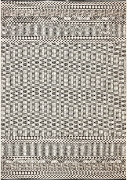 SAFAVIEH Washable Rug Outdoor Courtyard Collection - 8' x 10', Beige & Black, Non-Shedding & Easy Cleaning, Ideal for Patio, Backyard, Mudroom, DIning Space (CY6235-25612)