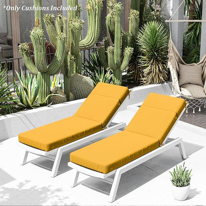 Chaise Lounge Cushion for Outdoor Furniture, Waterproof Fade and Tear Resistant Lounge Deck Chair Cushions for Patio Lawn Pool Resort Hotel