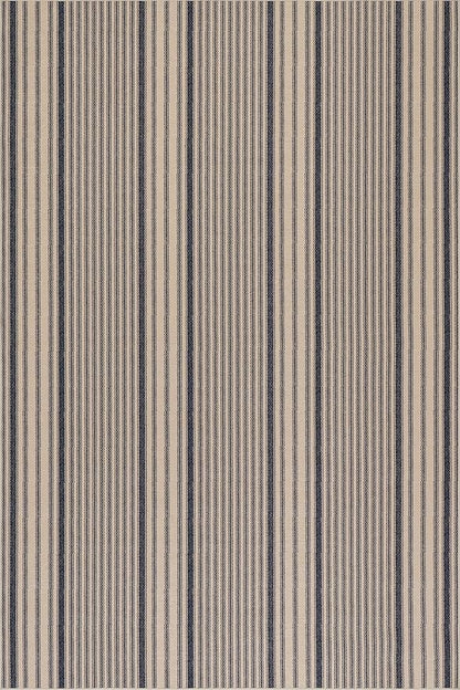 Dash & Albert Axiom Navy Machine Washable Rug, 6 X 9 Feet, Blue/Ivory Stripe Pattern