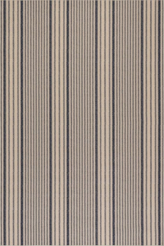 Dash & Albert Axiom Navy Machine Washable Rug, 8.5 X 11.5 Feet, Blue/Ivory Stripe Pattern