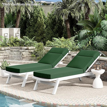 Chaise Lounge Cushion for Outdoor Furniture, Waterproof Fade and Tear Resistant Lounge Deck Chair Cushions for Patio Lawn Pool Resort Hotel