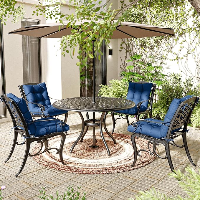Patio Seat&Back Chair Cushions for Outdoor Furniture，Comfortable Cushions for Rocking/Dining/Lawn Chair-Set of 2