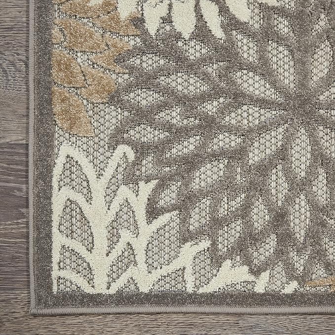 Nourison Home Home Aloha 5' x Square Natural Tropical Rug