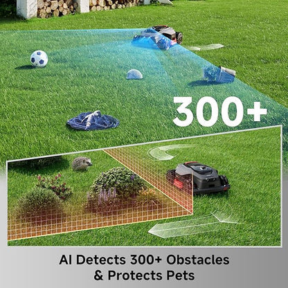 MOVA LiDAX Ultra 3000 AWD Robot Lawn Mower Wire Free RTK Free for up to 0.75 Acre*Dual Maps, 360° 3D LiDAR & AI Dual Vision Mapping, Robotic Mower with 4G, for 80% Slopes, Cutting Height 1.2”–3.9“