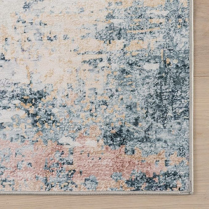 Dash & Albert Blaire Mineral Machine Washable Rug, 4 X 6 Feet, Multicolored Graphic Pattern