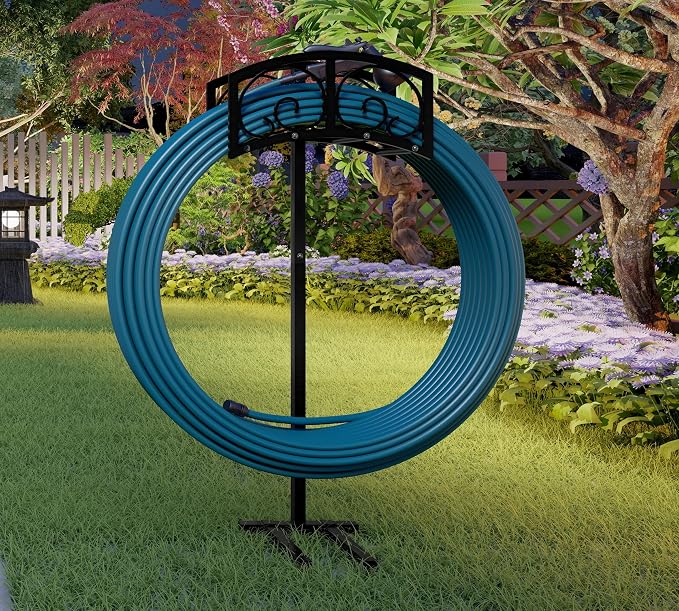 Fire Beauty Garden Hose Holder,Freestanding Water Hose Holder,In ground Hose Rack Organizer for Outdoor,Detachable Water Hose Holder Stake,Hose Reel Stand,Hose Hanger Rack for Outside Lawn Yard