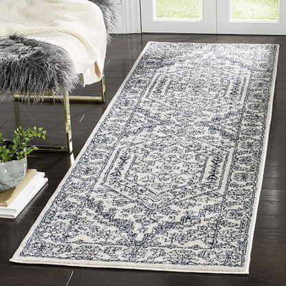 SAFAVIEH Adirondack Collection Runner Rug - 2'6" x 8', Ivory & Navy, Oriental Medallion Design, Non-Shedding & Easy Care, Ideal for High Traffic Areas in Living Room, Bedroom (ADR108R)