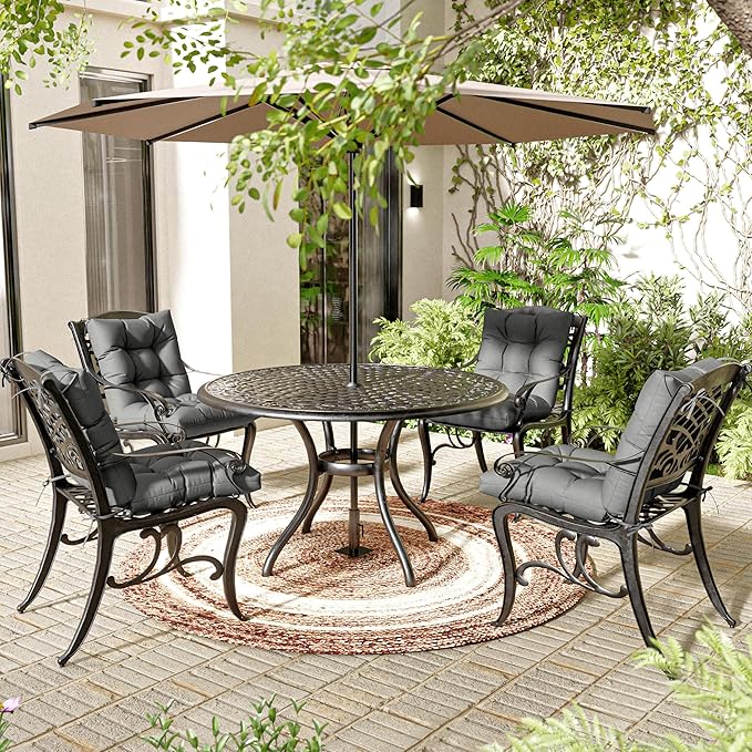 Patio Seat&Back Chair Cushions for Outdoor Furniture，Comfortable Cushions for Rocking/Dining/Lawn Chair-Set of 4