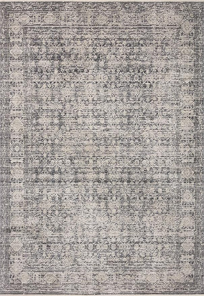 Loloi Amber Lewis Alie Collection ALE-03 Charcoal/Dove 2'-7'' x 10'-0'', .13'' Pile Height, Runner Rug