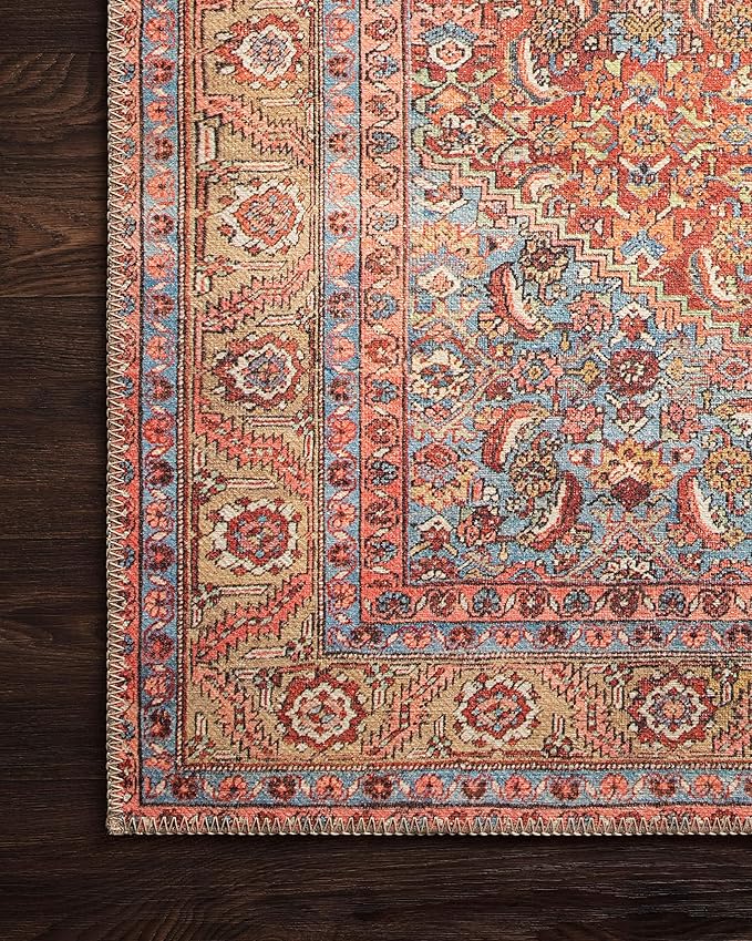 Loloi Loren Collection LQ-06 Red/Multi 2'-3" x 3'-9" Accent Rug