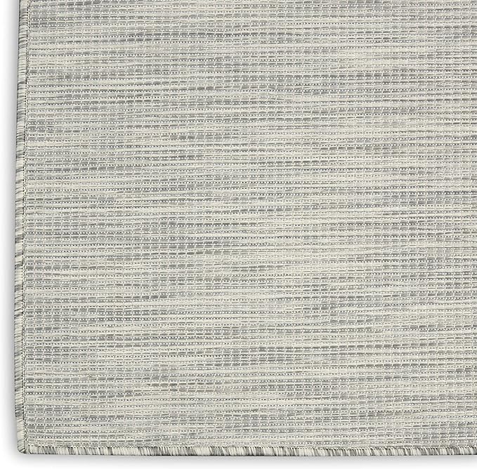Nourison Positano Indoor-Outdoor Light Grey 4' x 6' Area Rug, Easy Cleaning, Non Shedding, Bed Room, Living Room, Dining Room, Backyard, Deck, Patio (4x6)