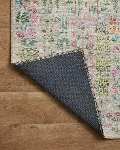 Loloi Rifle Paper Co. Maison Collection MAO-07 Khaki 5'-0" x 5'-0" Round, .19" Pile Height, Accent Rug