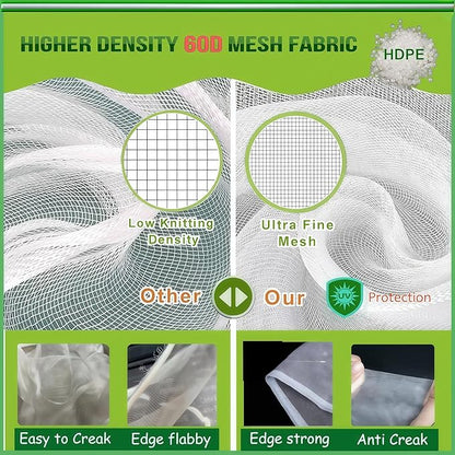 Fruit Tree Netting 6Pack 4x5 FT with Drawstring - Easy Install Plant Protection Cover, Reusable Garden Mesh Bag for Blueberry Bushes/Tomato - Blaock Birds/Insect/Squirrels