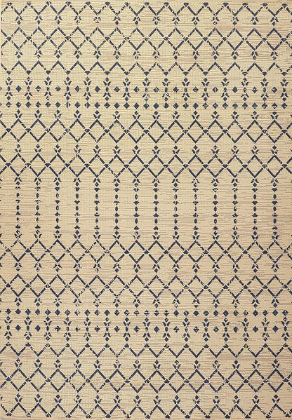 JONATHAN Y Moroccan Geometric Indoor Outdoor Area Rug 3X5 Beige/Navy, Ourika Textured Weave for Backyard, Patio, Porch, Easy-Cleaning, High Traffic, Pet-Friendly, Non-Shedding (SMB108H-3)