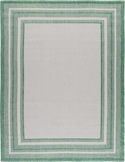 SAFAVIEH Washable Rug Outdoor Courtyard Collection - 10' x 14', Ivory & Green, Non-Shedding & Easy Cleaning, Ideal for Patio, Backyard, Mudroom (CY8475-55712)