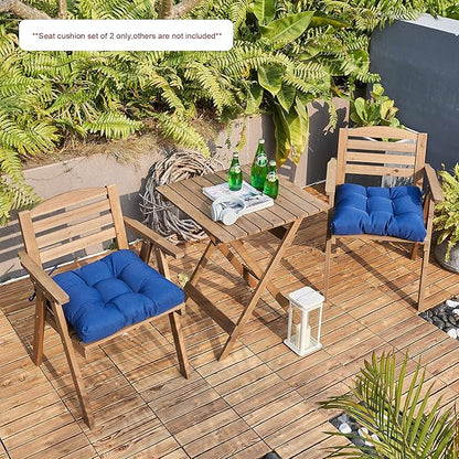 ARTPLANT Outdoor Dinning Seat Pads Cushions with Tie 19"x19"x4",Square Wicker Outdoor Tufted Chair Cushion,Set of 2,Red