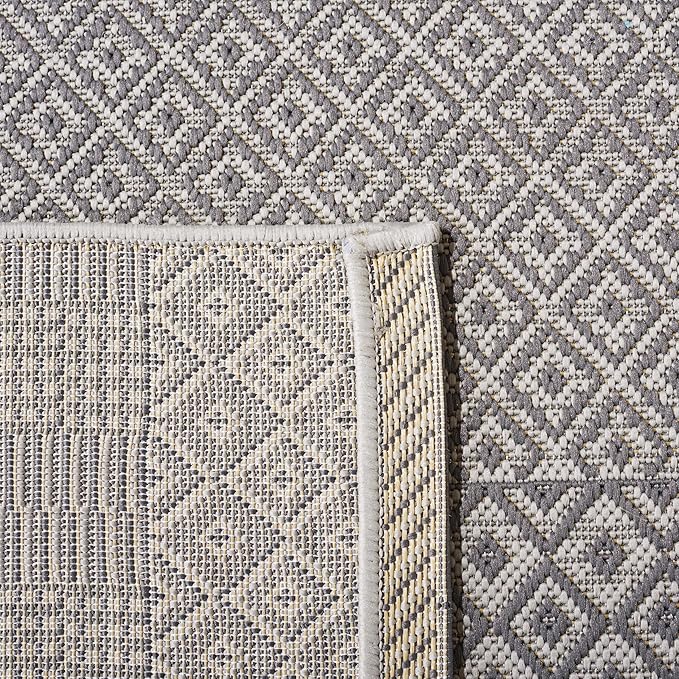 SAFAVIEH Washable Rug Outdoor Courtyard Collection - 2'3" x 12' Runner, Brown & Grey, Non-Shedding & Easy Cleaning, Ideal for Patio, Entryway, Mudroom, Hallway, Kitchen (CY6235-07812)