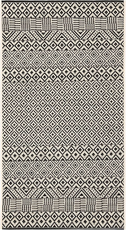 SAFAVIEH Washable Rug Outdoor Courtyard Collection - 2'7" x 5', Beige & Black, Non-Shedding & Easy Cleaning, Ideal for Patio, Backyard, Mudroom (CY6235-25612)