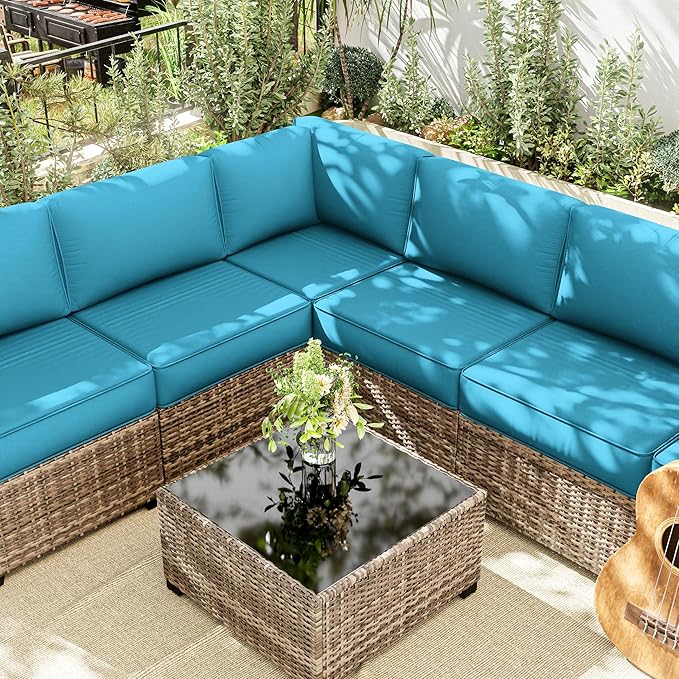 14 Pcs Outdoor Cushion Slipcovers Patio Cushion Covers Replacement Waterproof with Zipper for Outdoor Furniture, Patio Sofa Couch 3 Sizes, Covers Only