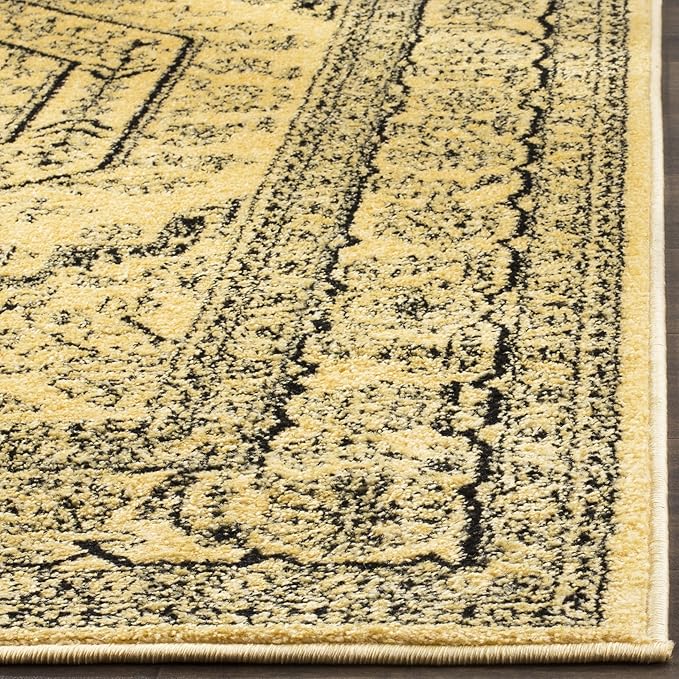 SAFAVIEH Adirondack Collection Runner Rug - 2'6" x 14', Gold & Black, Oriental Medallion Design, Non-Shedding & Easy Care, Ideal for High Traffic Areas in Living Room, Bedroom (ADR108H)