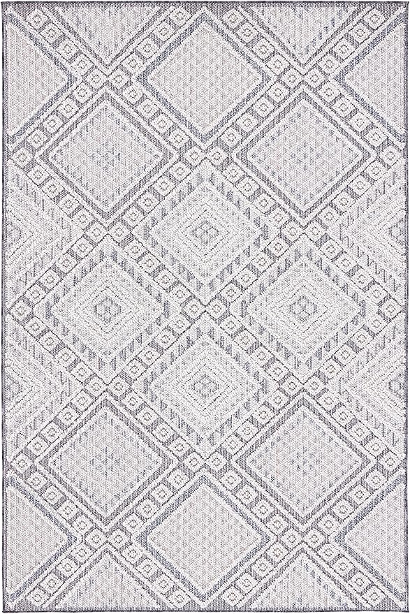 SAFAVIEH Courtyard Collection 2'3' x 20' Grey/Bone CY6062 Stripe Indoor/ Outdoor Patio Backyard Mudroom Runner Rug