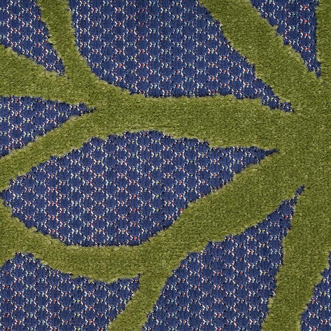 Nourison Home Aloha Indoor/Outdoor Modern Navy Multicolor 9' x 12' Area Rug, Easy Cleaning, Non Shedding, Bed Room, Living Room, Dining Room, Backyard, Deck, Patio (9x12)