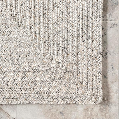 nuLOOM 10' x 14' Solid Hand Braided Indoor/Outdoor Area Rug, Pet-Friendly, High Traffic, Weather Resistant, for Patio, Balcony, Bedroom, Living, Dining Room, Wynn Ivory