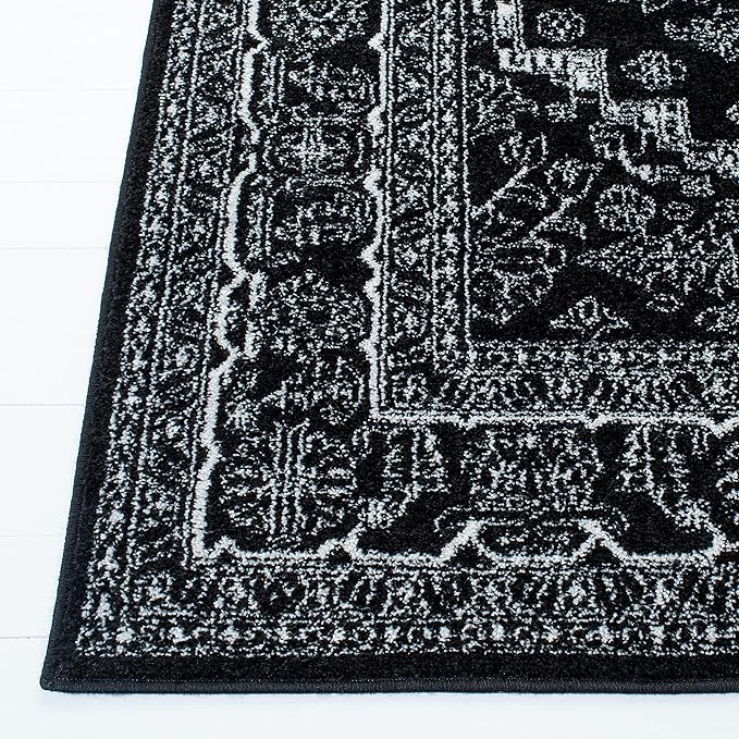 SAFAVIEH Adirondack Collection Runner Rug - 2'6" x 8', Black & Ivory, Oriental Medallion Design, Non-Shedding & Easy Care, Ideal for High Traffic Areas in Living Room, Bedroom (ADR108Z)