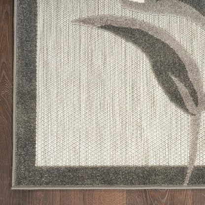 Nourison Home Aloha Indoor/Outdoor Beige 6' x 9' Area-Rug, Easy-Cleaning, Non Shedding, Bed Room, Living Room, Dining Room, Kitchen, Backyard, Deck, Patio (6x9)