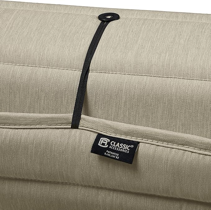 Classic Accessories Storigami Water-Resistant 72 x 21 Inch Chaise Lounge Cushion, Heather Grey, Patio Cushion