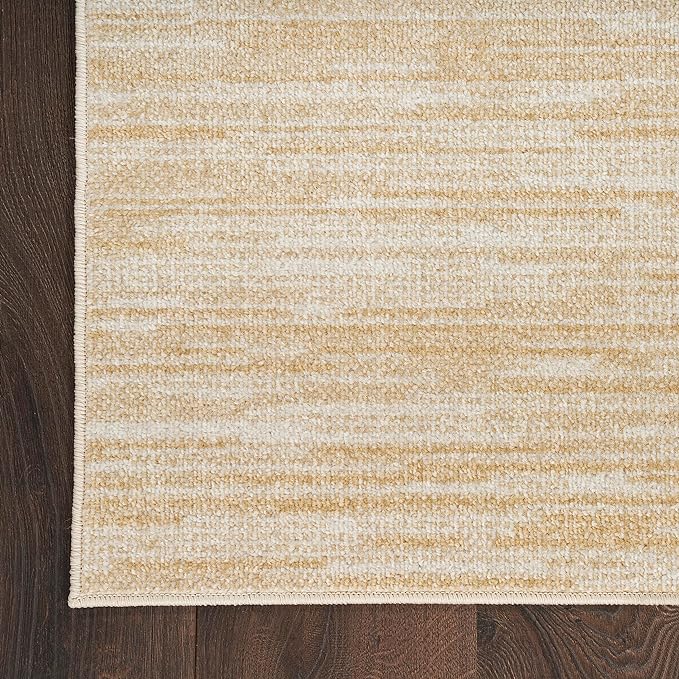 Nourison Home Essentials 10' Runner Ivory Gold Fabric Area Rug
