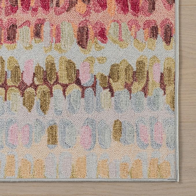 Dash & Albert Paint Chip Pastel Machine Washable Rug, 5 X 8 Feet, Multicolored Geometric Pattern